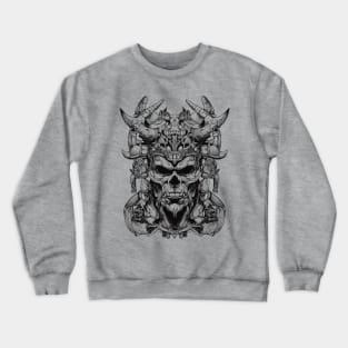 Line Art Skull Head Warrior - Light Version Crewneck Sweatshirt